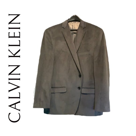Calvin Klein Two Button Corduroy Sport Coat BlazerJacket Grey Men’s 44R